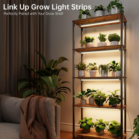 Bstrip Grow Light linked with cables to expand coverage up to six units