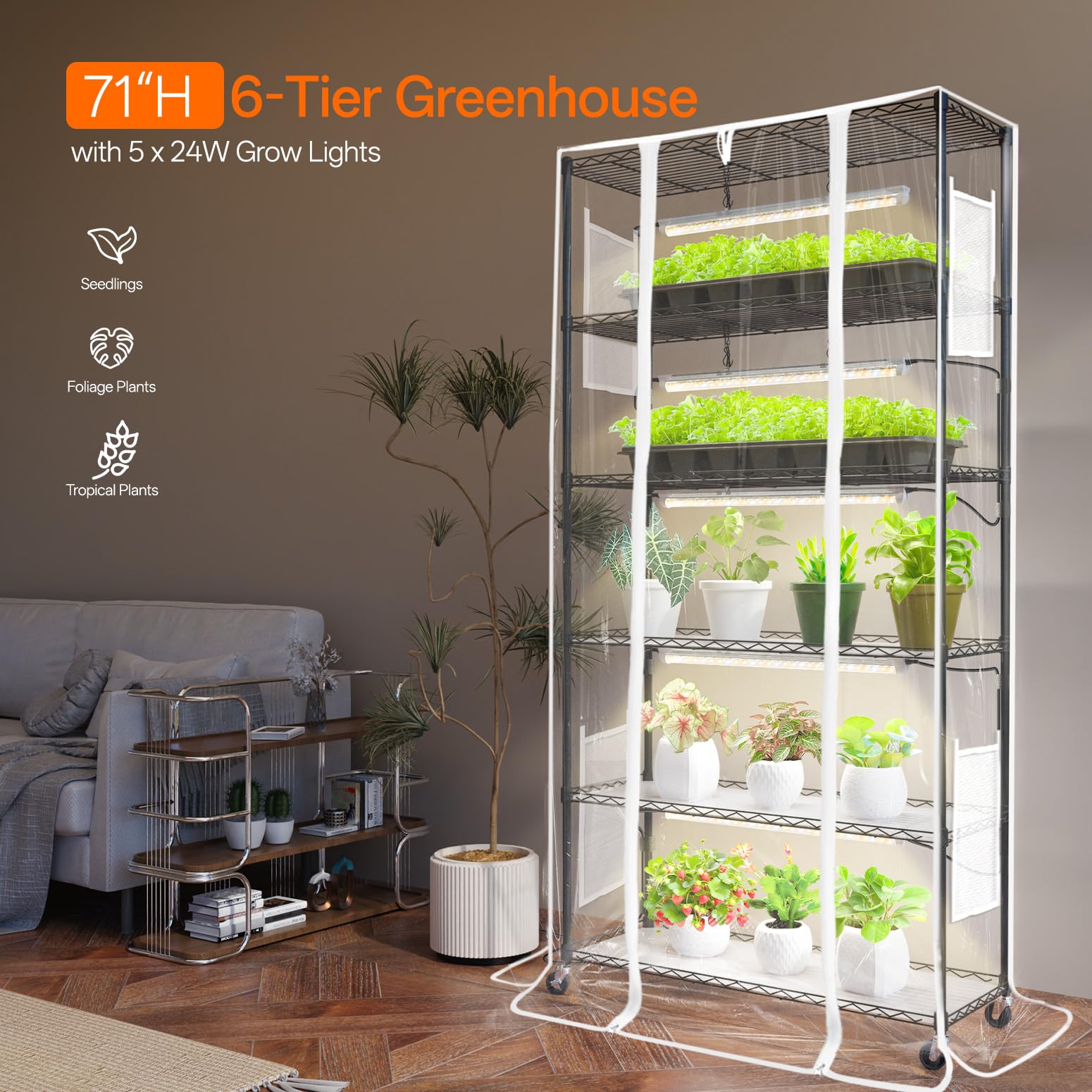 Bstrip grow light panel closeup highlights independent five LEDs for customized lighting