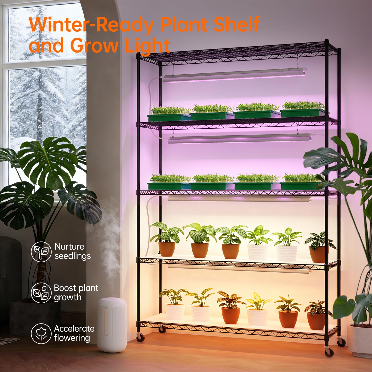 Bstrip grow-light panel with timer for hands-free plant care.