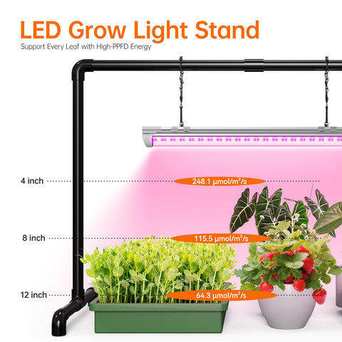 Bstrip Grow Light Stand compact base fits tight spaces in apartments.