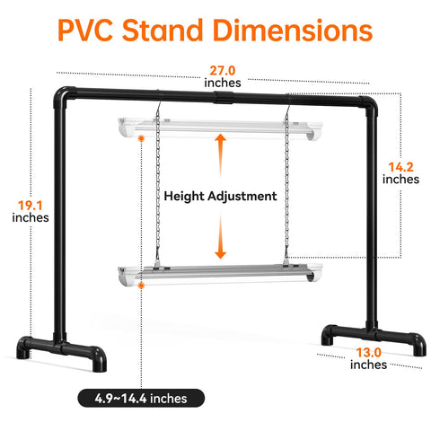 Bstrip Grow Light Stand hardware kit enables quick setup.