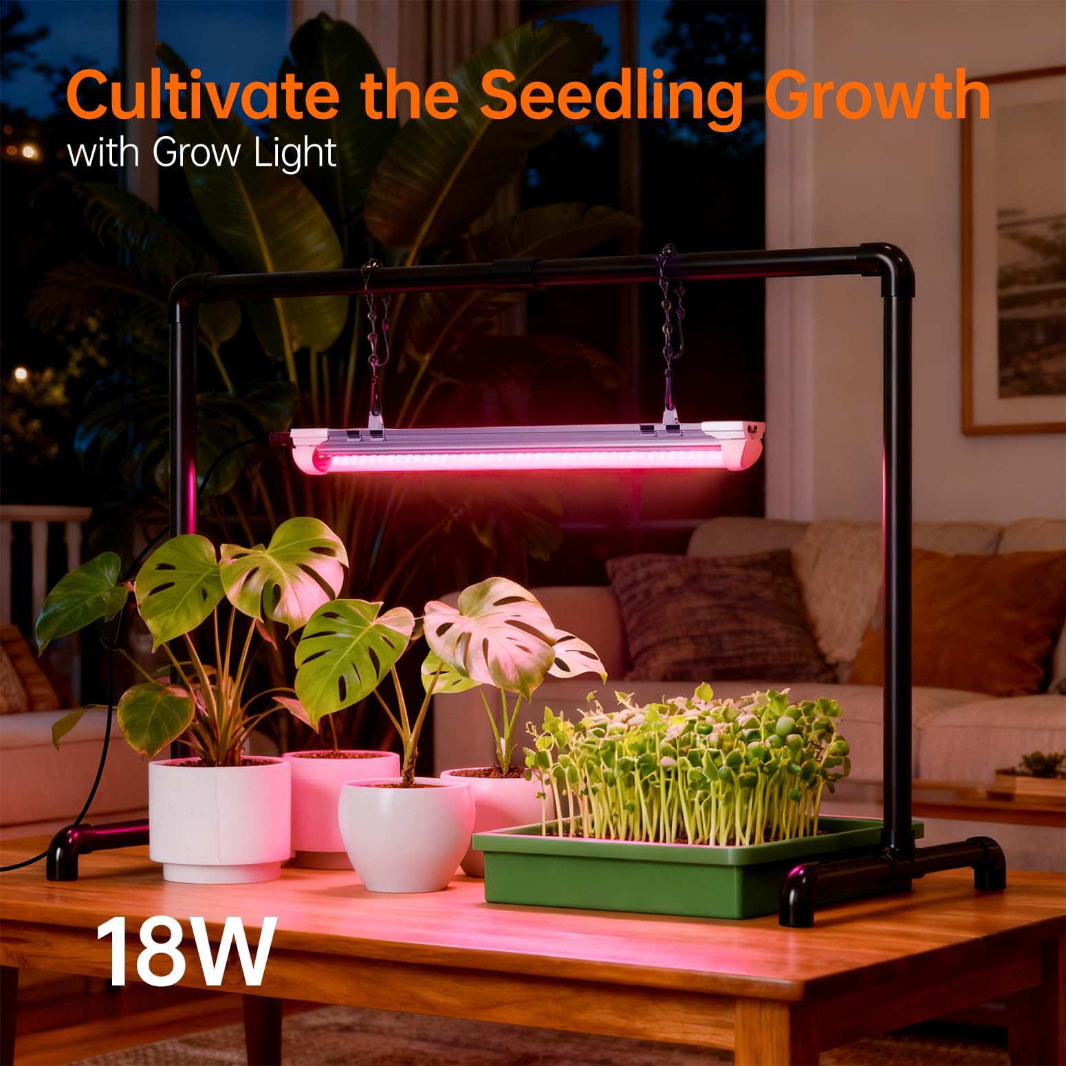 Bstrip Grow Light Stand height-adjustment feature for precise placement.