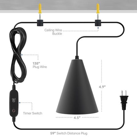 Bstrip 16.4 ft cord offers flexible hanging length.
