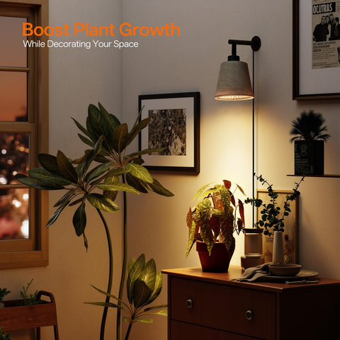 Bstrip adjustable 90-degree light focuses beams for tall indoor plants.