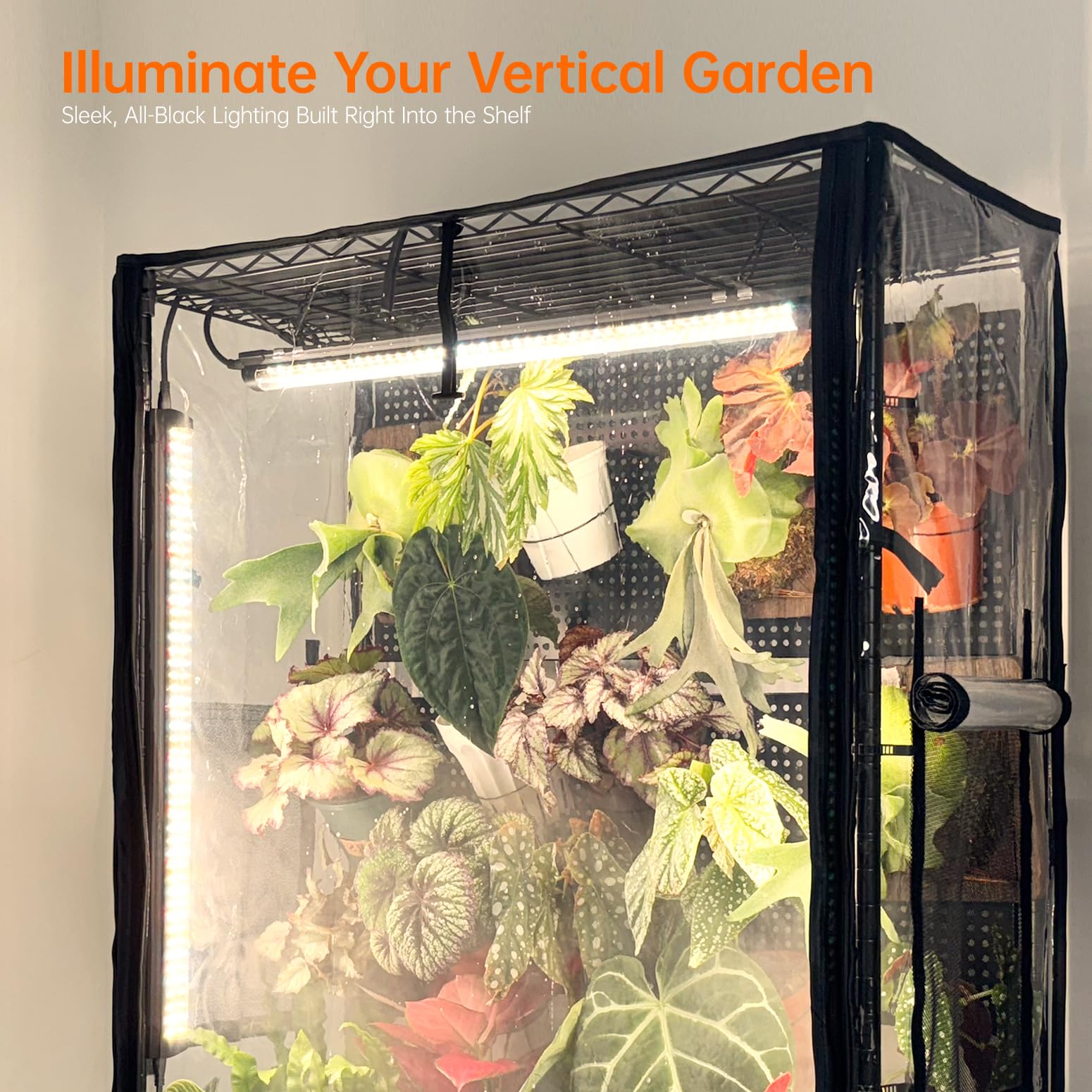 Bstrip adjustable vents maintain airflow for plant comfort.