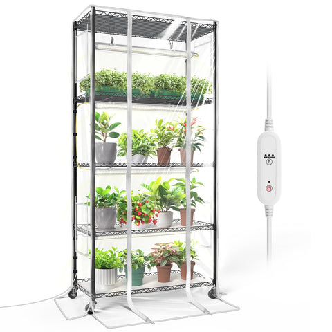 Bstrip indoor greenhouse cabinet offers spacious growth area for seeds and plants.