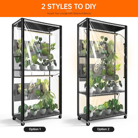 Bstrip cabinet dimensions offer spacious shelves for multiple plant types.