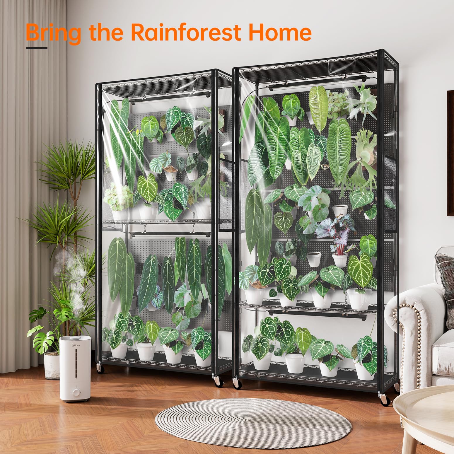 Bstrip EVA cover maintains temperature and humidity while keeping plants visible.
