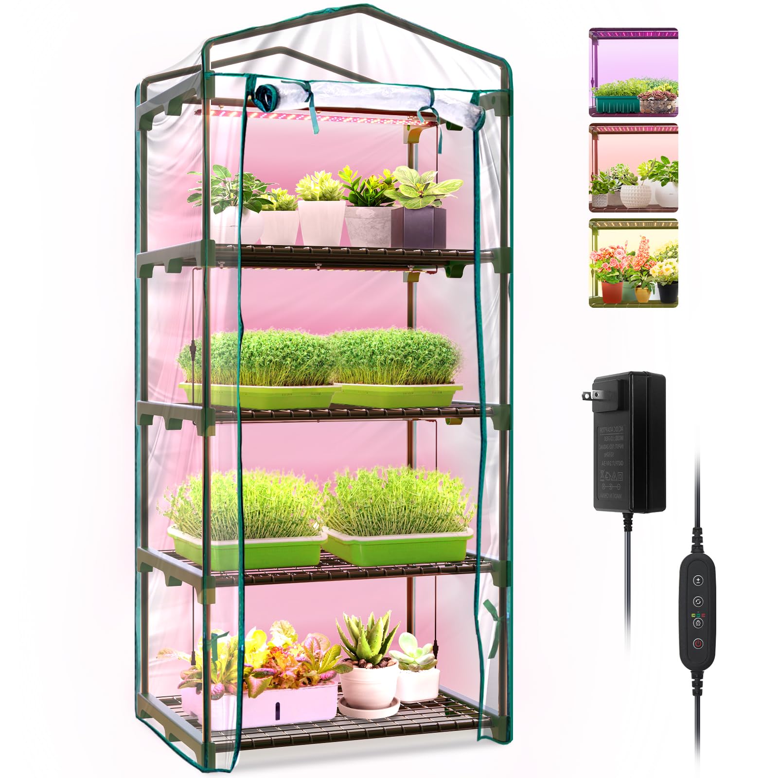 Bstrip indoor greenhouse frame with four-tier support