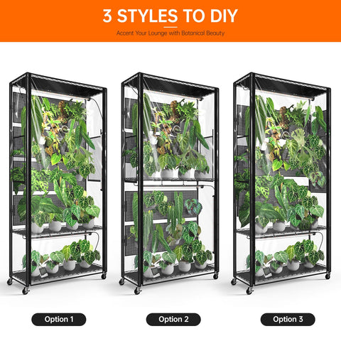 Hooks and wires let you hang pots for trailing greenery.