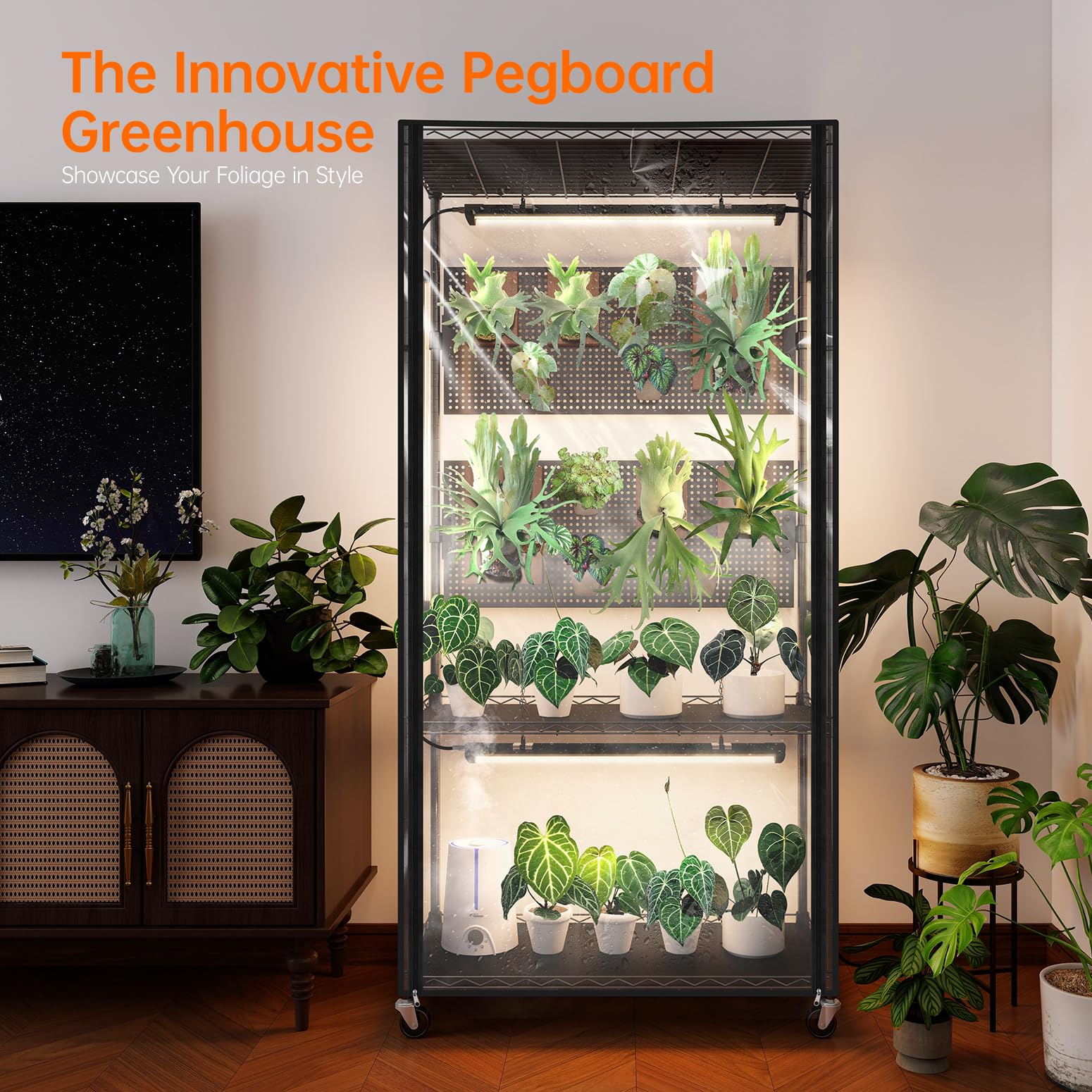 Bstrip LED lights illuminate indoor greens with full-spectrum glow for healthy growth.