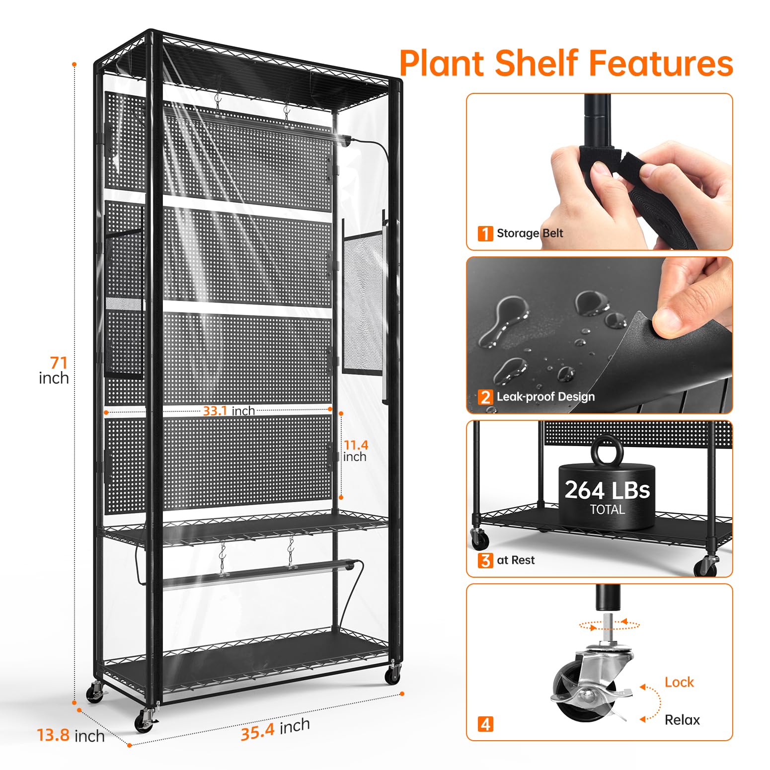 Fully assembled-ready cabinet stands tall at 71 inches.