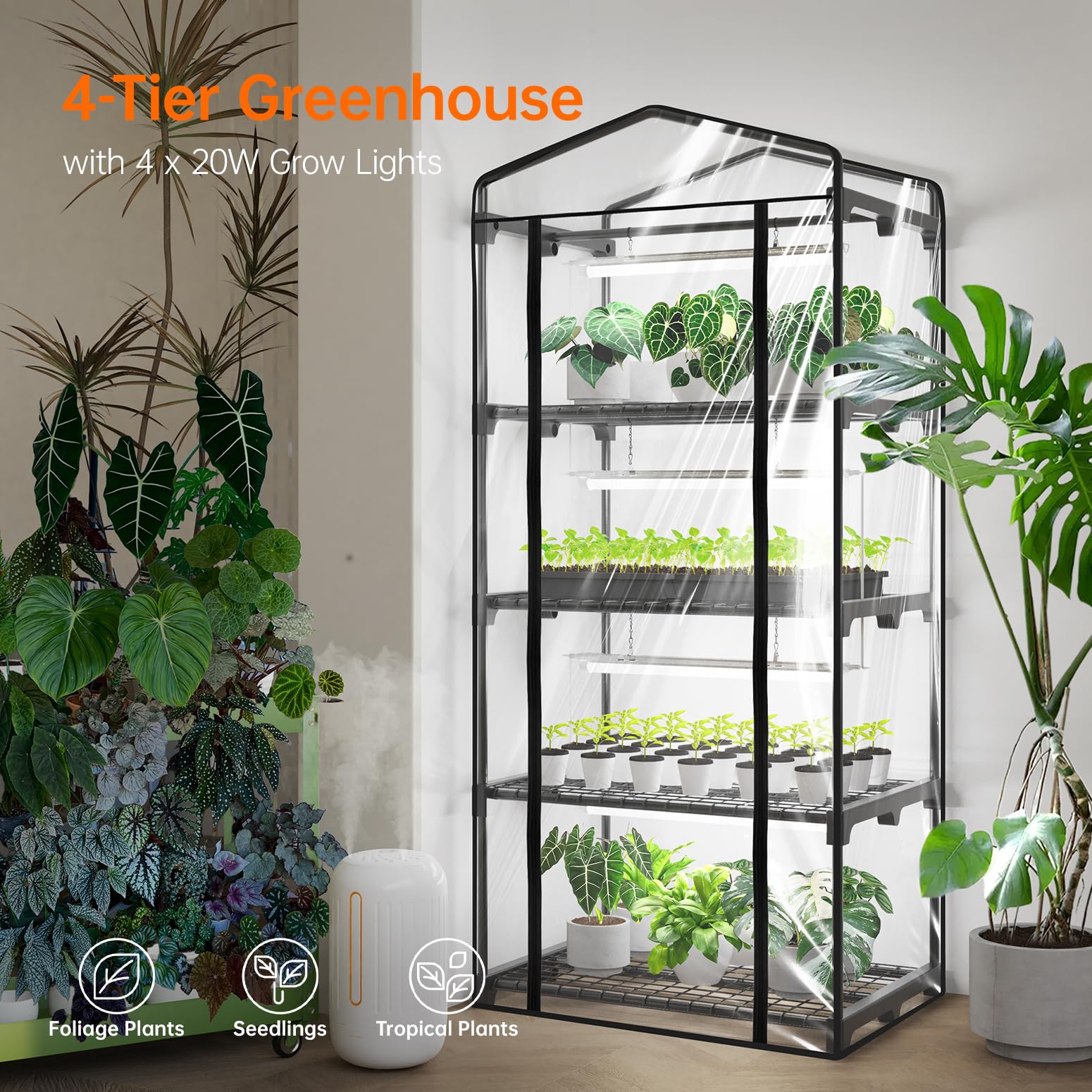 Bstrip mini greenhouse shelves assembly for easy setup