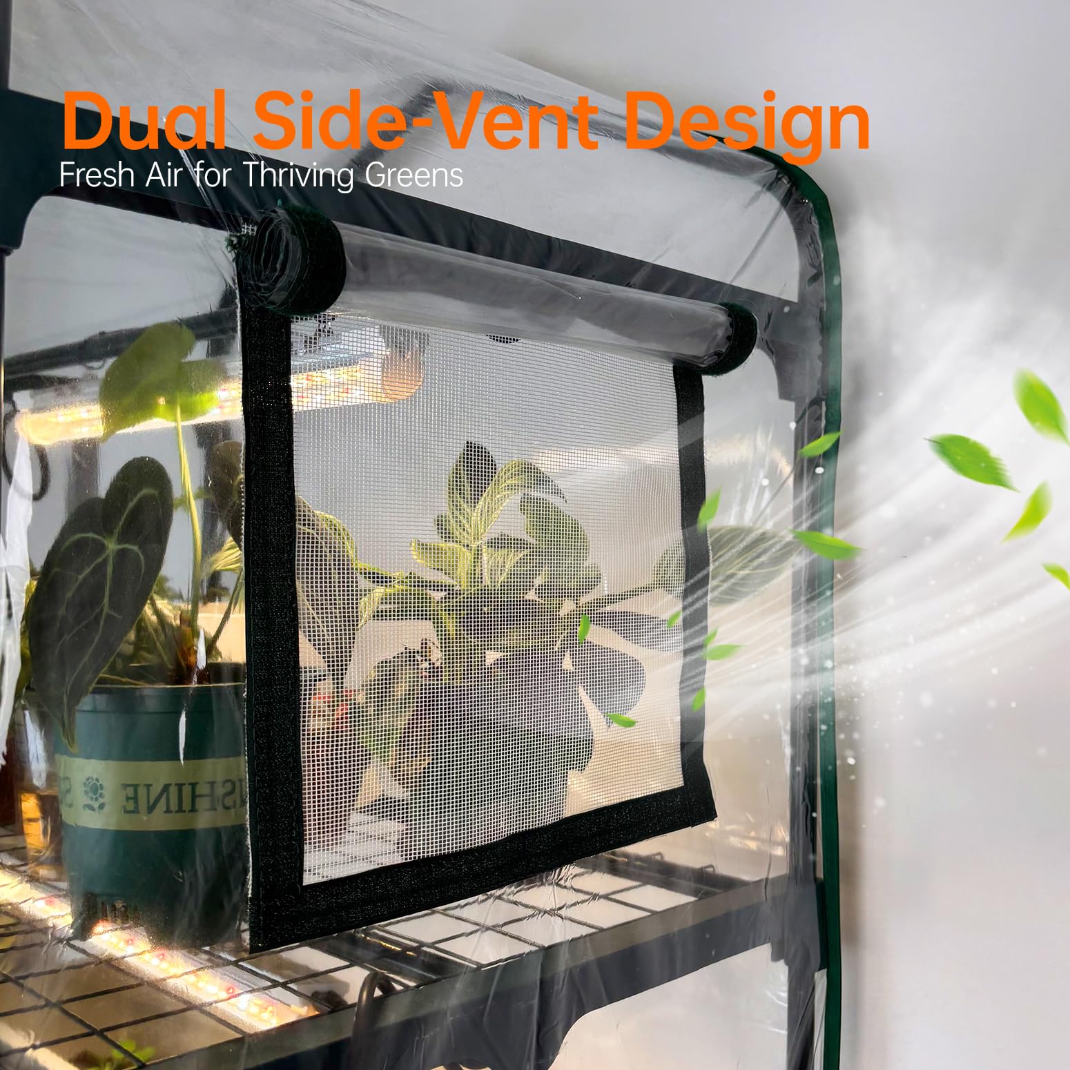Bstrip greenhouse side ventilation windows promote airflow for stable humidity.