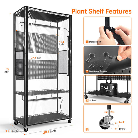 Bstrip cabinet design blends with home interiors while supporting thriving plants.