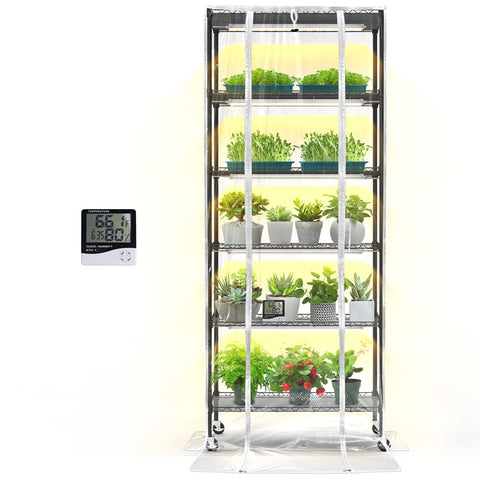 Bstrip indoor greenhouse with grow light offering seed starting versatility.