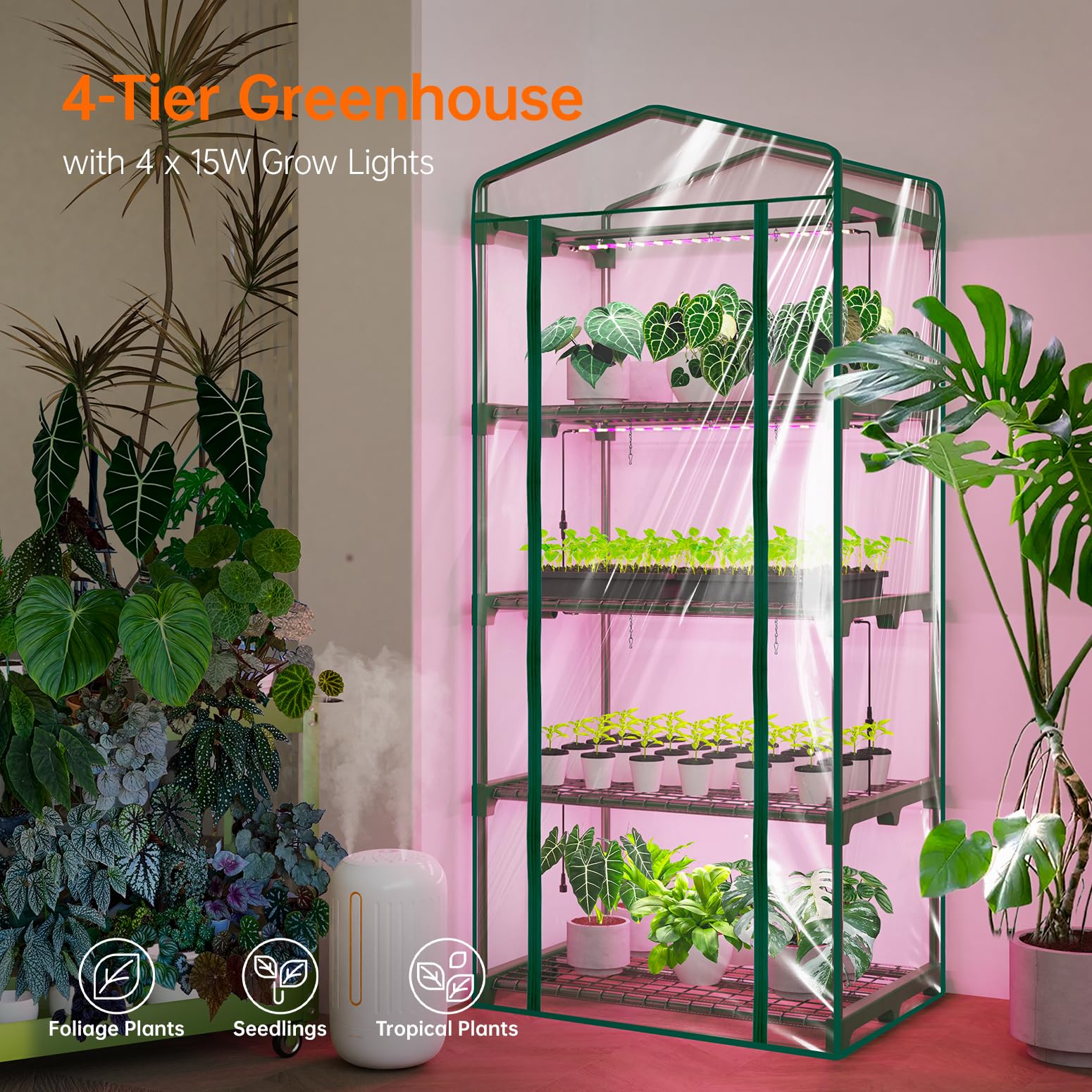 Roll-up zip door on Bstrip greenhouse for quick access
