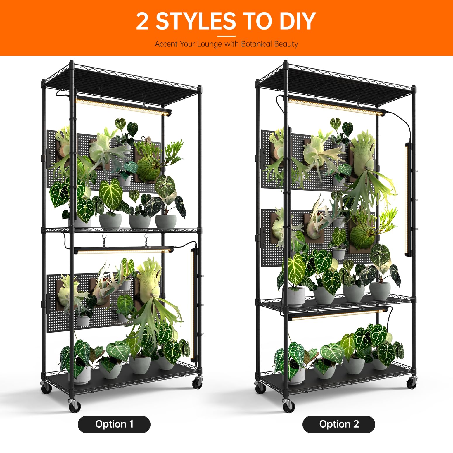 Bstrip pegboard layout close-up shows customizable plant placement and styling.