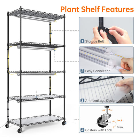Bstrip Plant Shelf wheels in locked position for easy repositioning