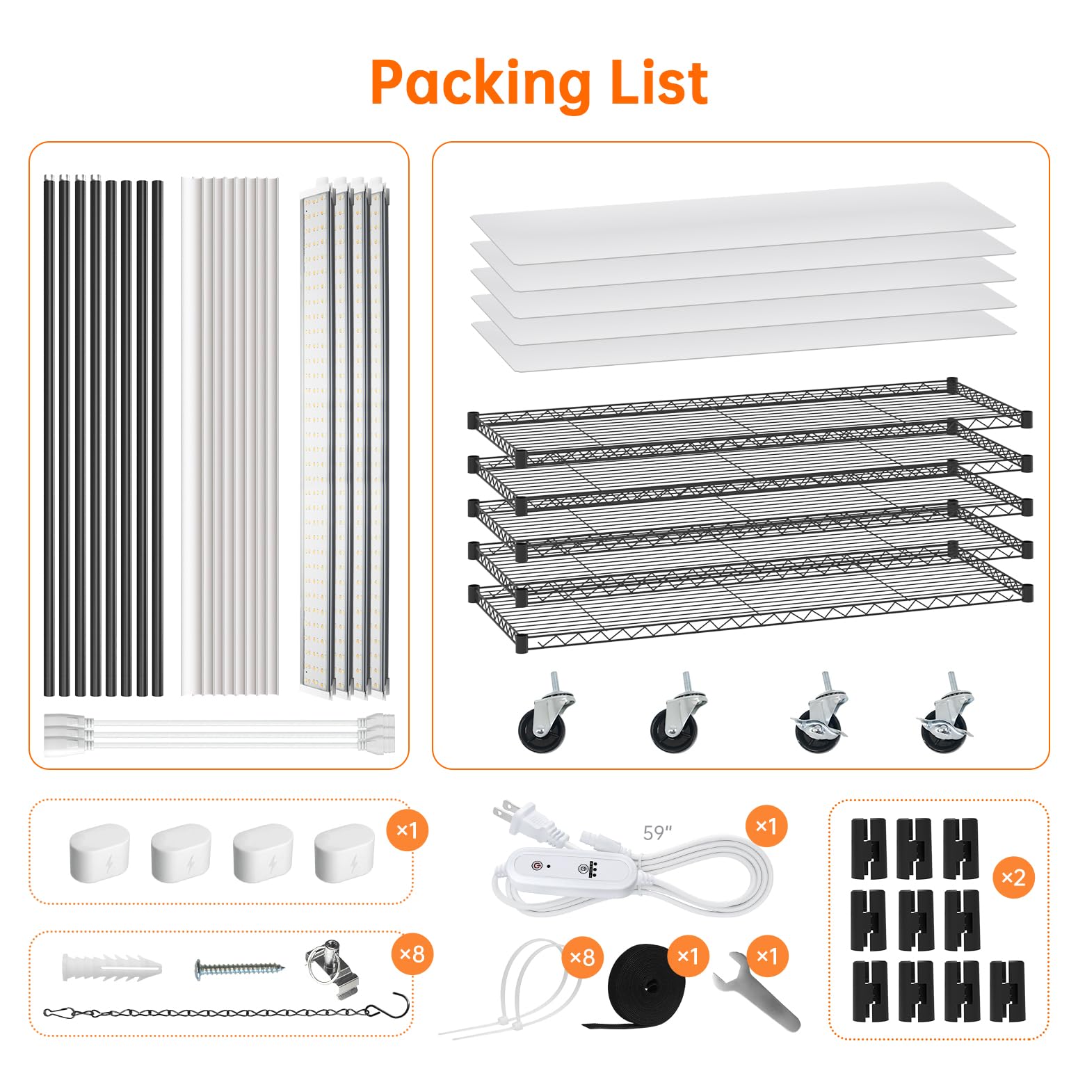 Bstrip seed-starting shelf aids spring planting and germination.