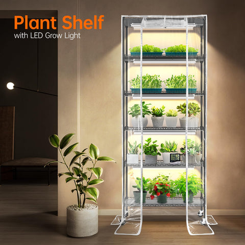 Bstrip 6-tier plant shelf maximizes vertical indoor gardening space.