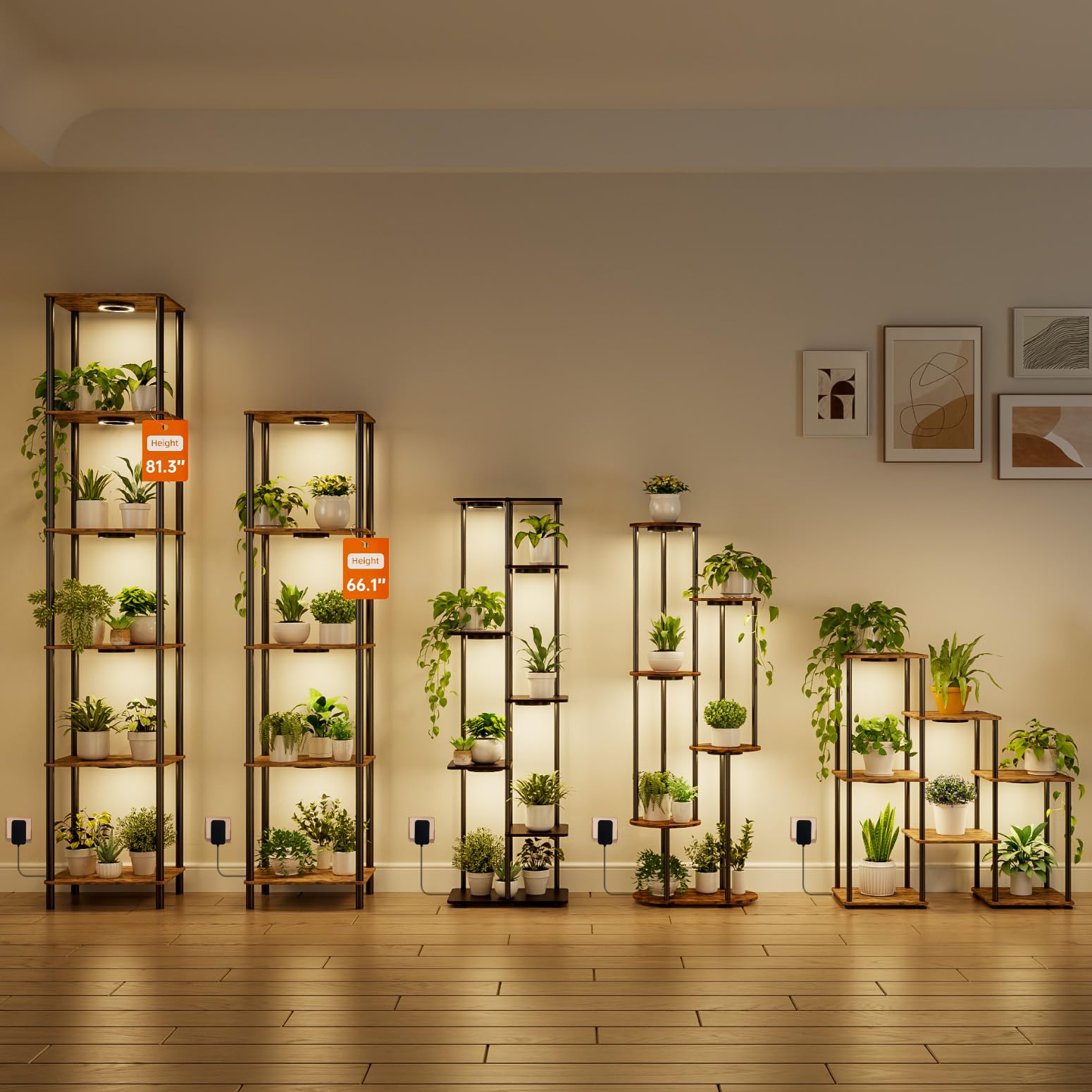 Bstrip sturdy metal frame ensures stable display for tall plant arrangements.
