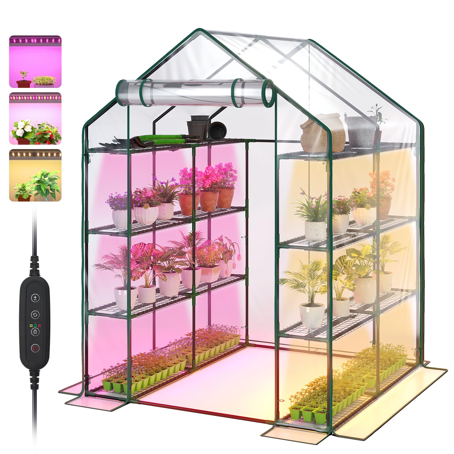 Bstrip Walk In Greenhouse front view shows accessible plant layout