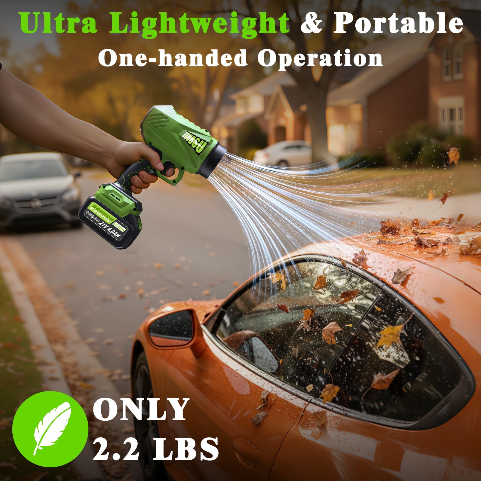 BSUBSU leaf blower lightweight ergonomic design reduces fatigue during use.