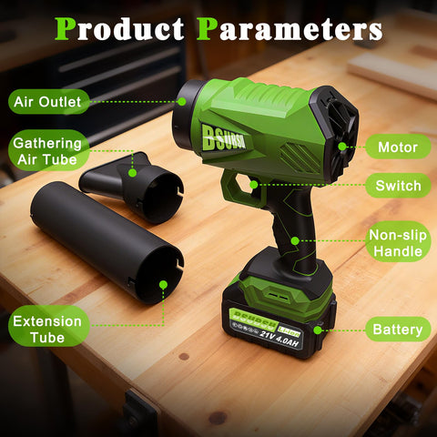 BSUBSU leaf blower two 4Ah batteries provide cordless operation without frequent swaps.