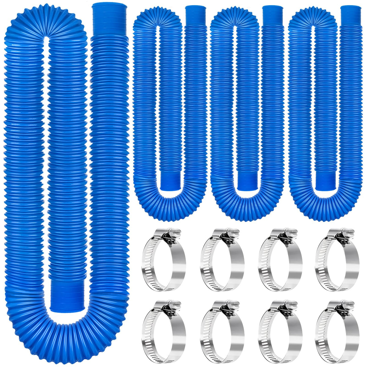 Btanadi replacement pool hose, 59 inches, blue close-up showing durable PE material.