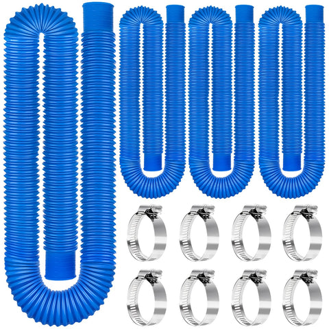 Btanadi replacement pool hose, 59 inches, blue close-up showing durable PE material.