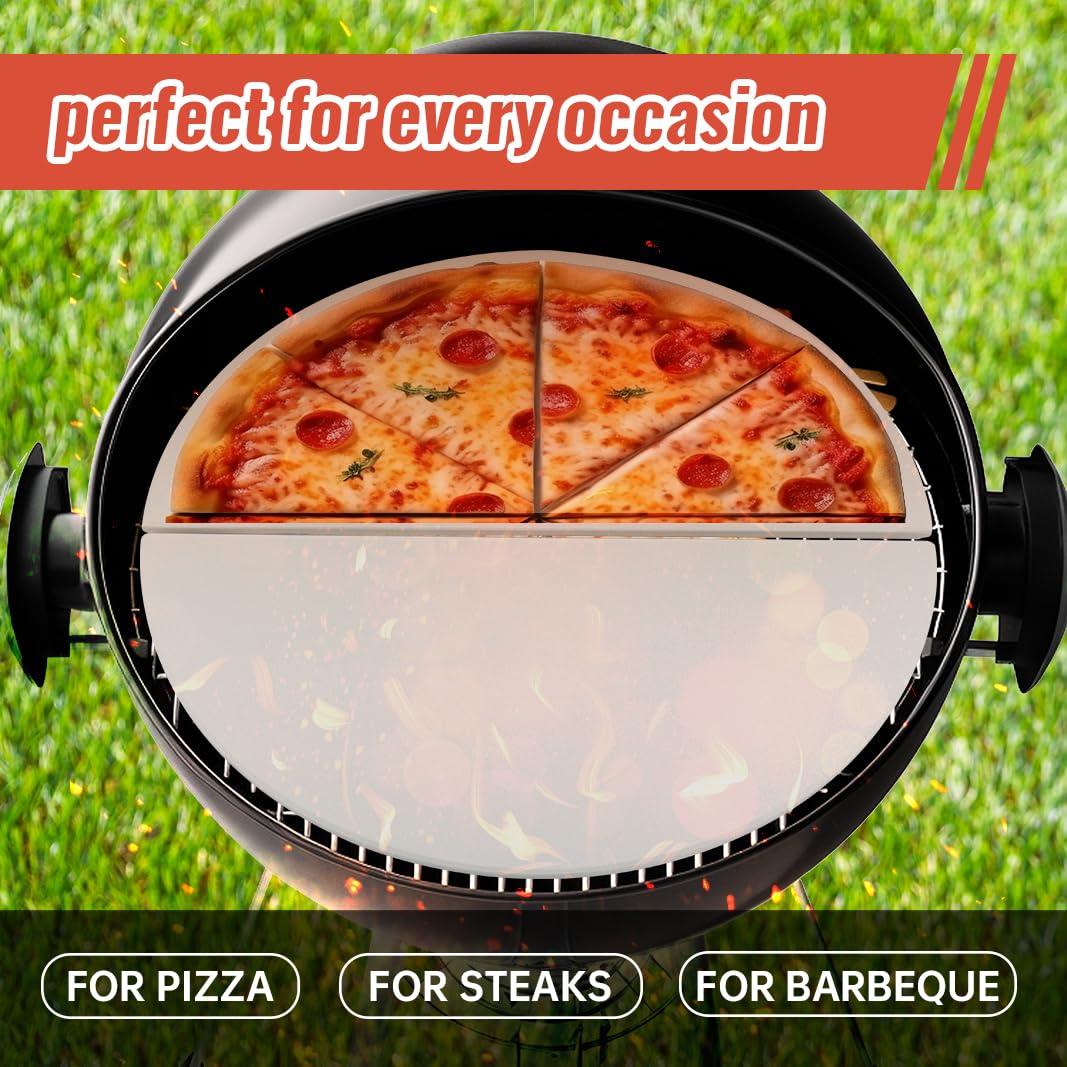 BTCDR cordierite pizza stone and deflector for high-heat cooking performance.