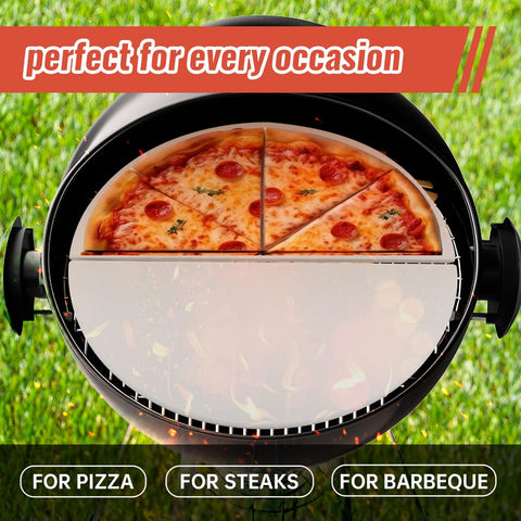 BTCDR cordierite pizza stone and deflector for high-heat cooking performance.