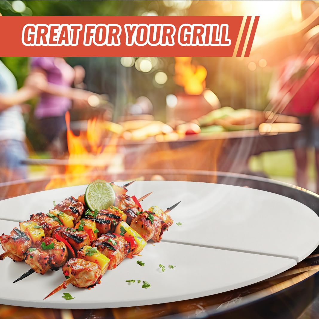 BTCDR easy-clean ceramic deflectors for Kamado Joe, simple maintenance.