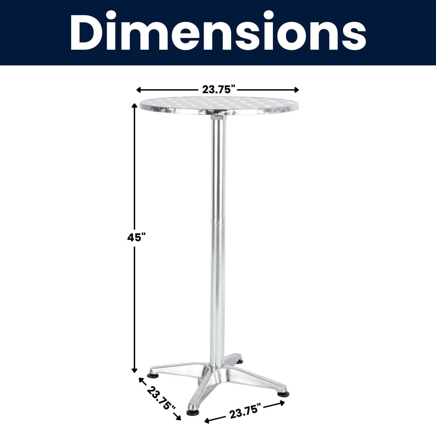 BTEXPERT 25.75-inch wide aluminum base supports up to 150 lb.