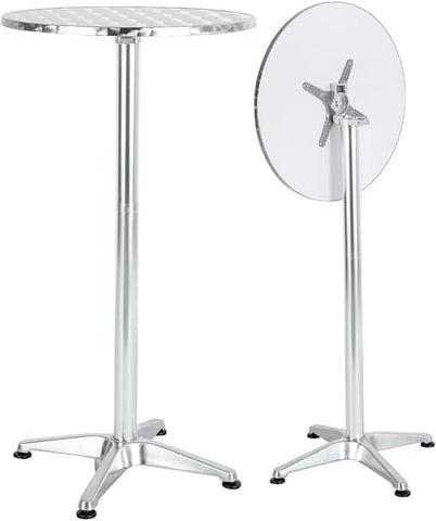 BTEXPERT aluminum round table top with flip mechanism for flexible seating.