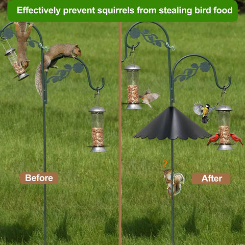 BTFCROCHOOK 16-inch baffle design creates space under feeders for birds.