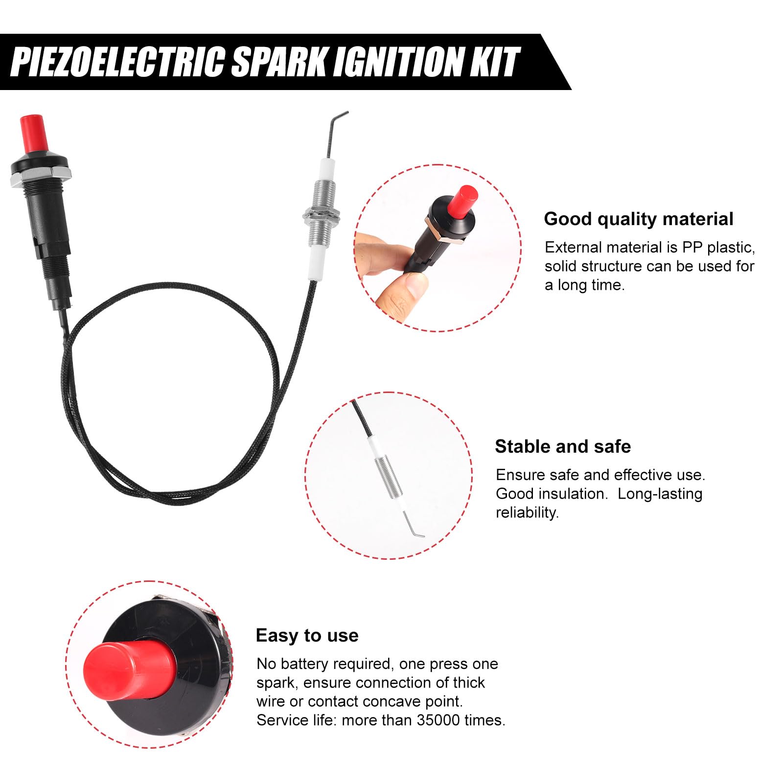 BTFO piezo igniter ceramic needle detail emphasizes spark accuracy.