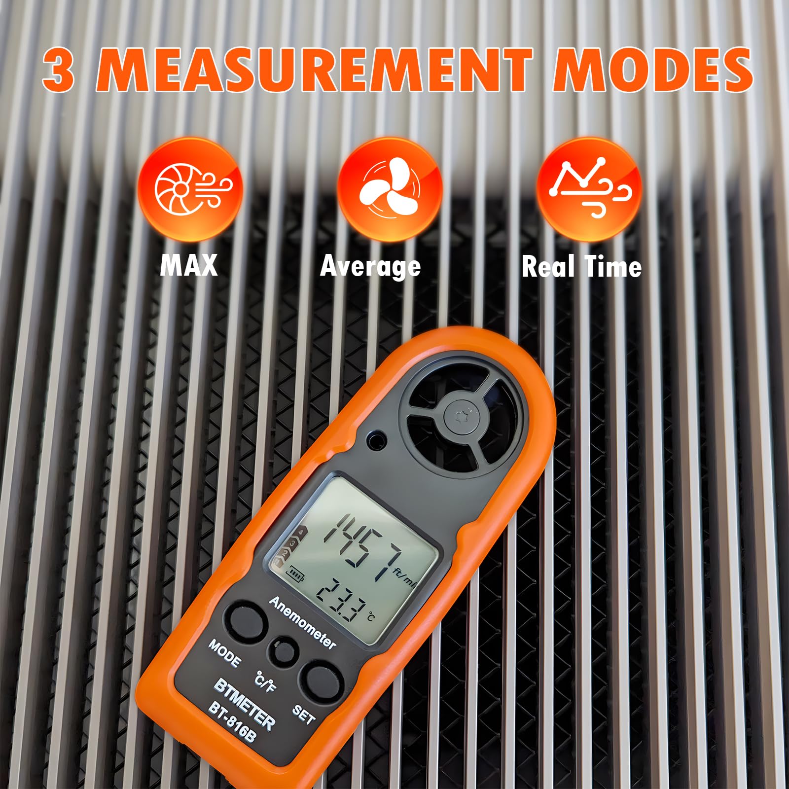 BTMETER BT-816B with included lanyard for hands-free field use.