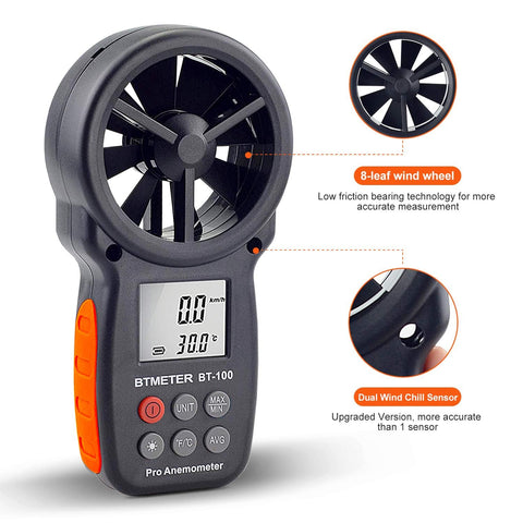 BTMETER BT-100 tripod mount hole for hands-free measurements outdoors