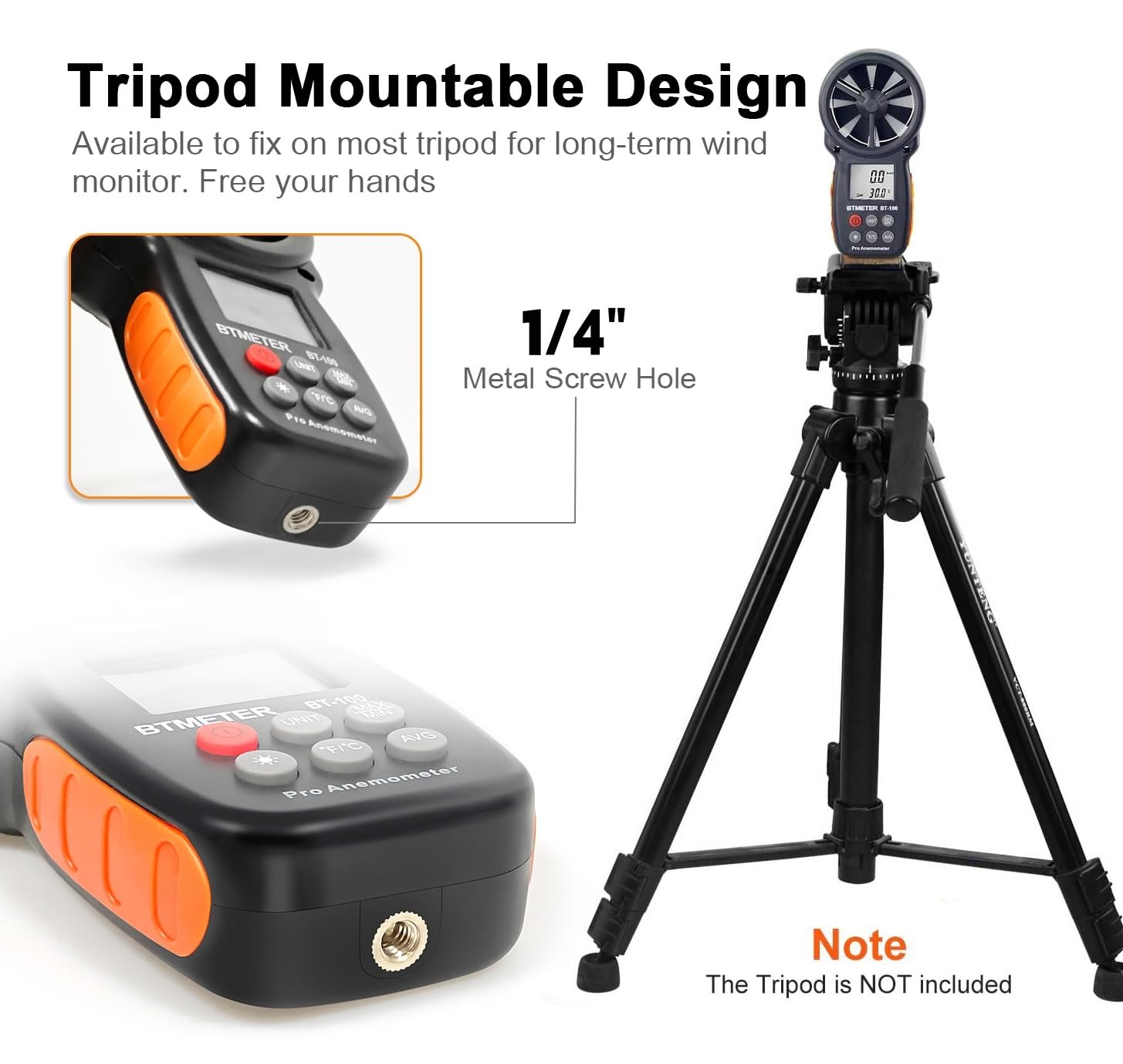 BTMETER BT-100 wind temperature readout covering wide ambient range
