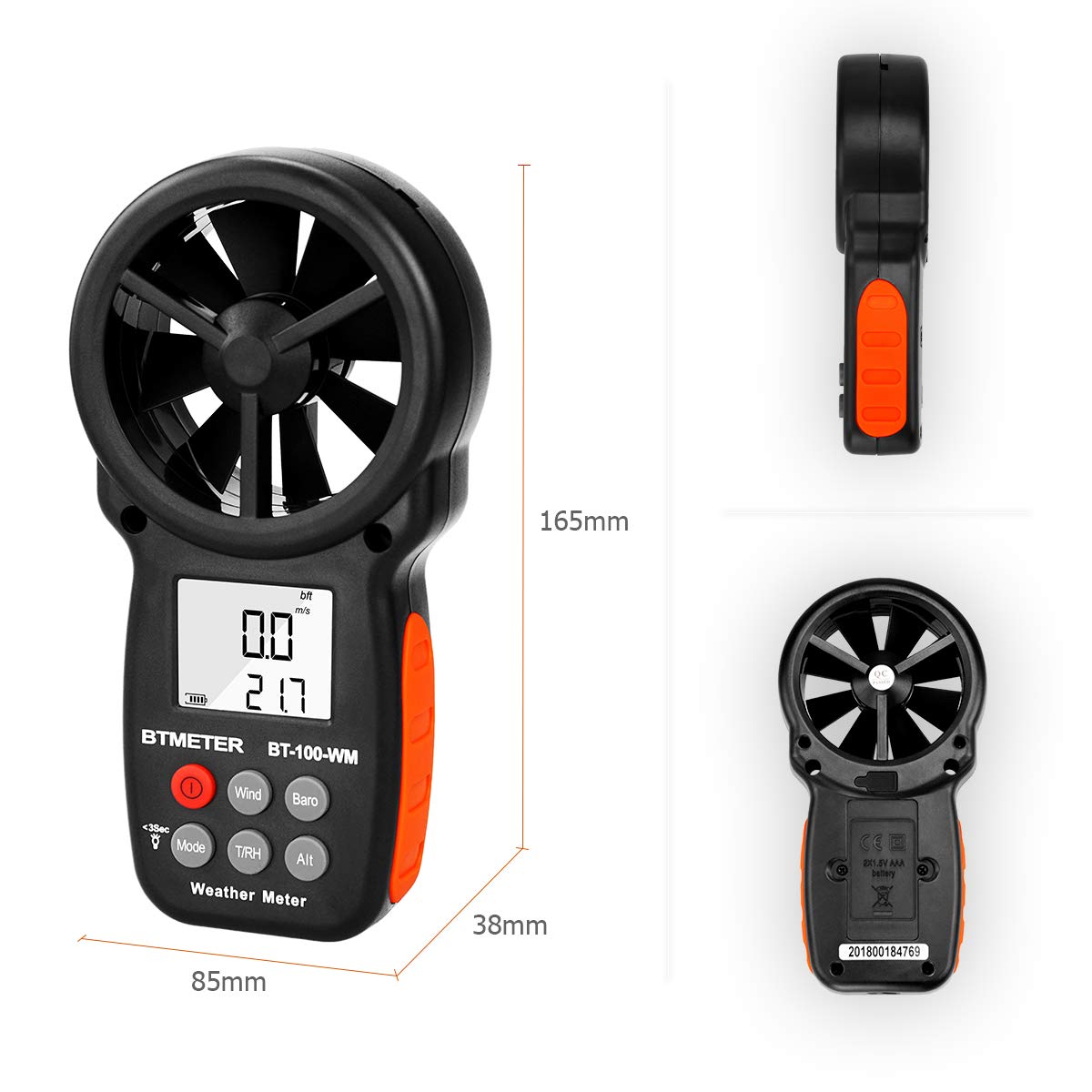 BTMETER BT-100WM backlit LCD ensures readability in any lighting
