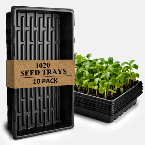 BTPLASTIK 1020 tray heavy-duty construction withstands soil and water for reliable seed starting.