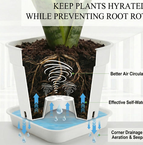 BTPLASTIK square planter corner vents enable air pruning and moisture checks.