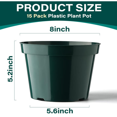 BTPLASTIK 15-pack nursery pots for versatile indoor and outdoor gardening.
