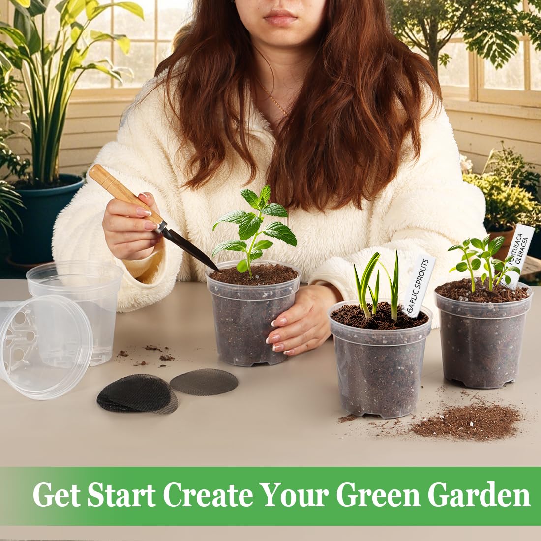 BTPLASTIK 30-pack clear nursery pots for easy gifting and batch planting.