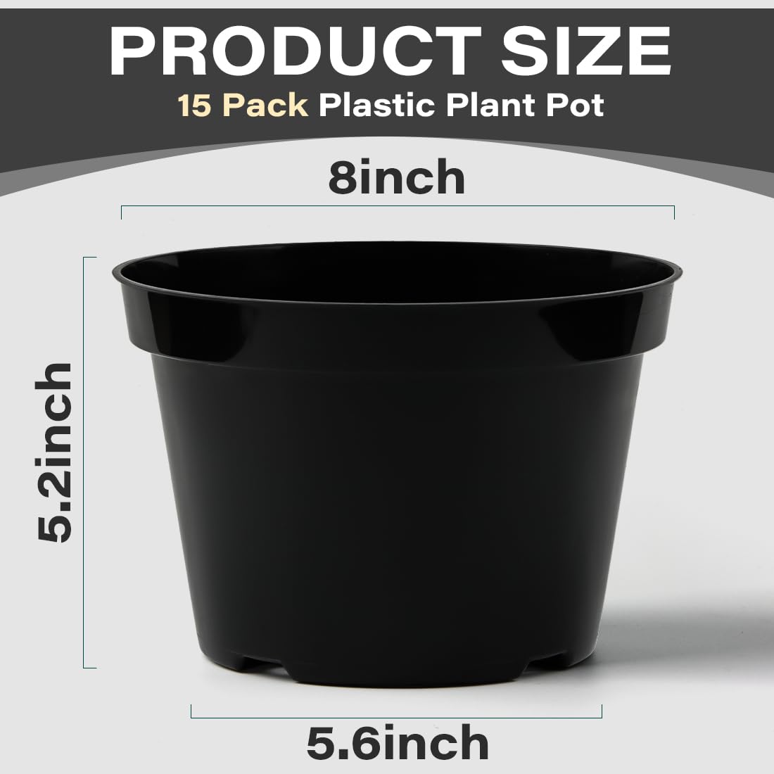 BTPLASTIK 6-inch plant pot with drainage holes for compact herb setups