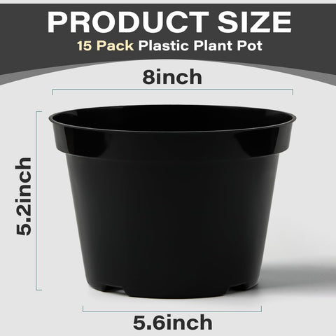 BTPLASTIK 6-inch plant pot with drainage holes for compact herb setups
