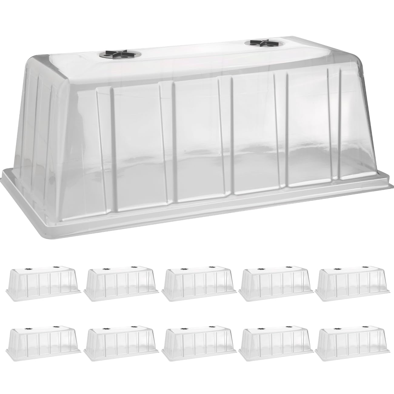 BTPLASTIK 7.3-inch humidity dome over seed tray for vigorous germination