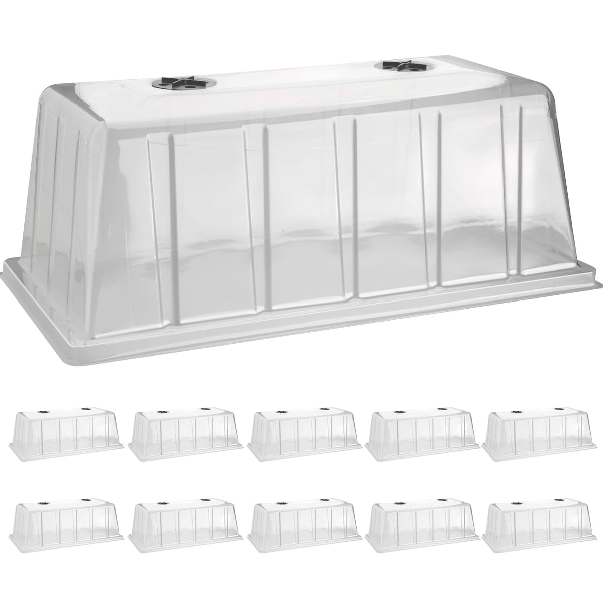 BTPLASTIK 7.3-inch humidity dome over seed tray for vigorous germination